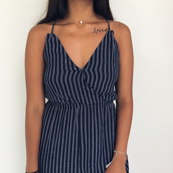 felicias Pants - 🆕 Davina - Navy Blue Striped Jumpsuit